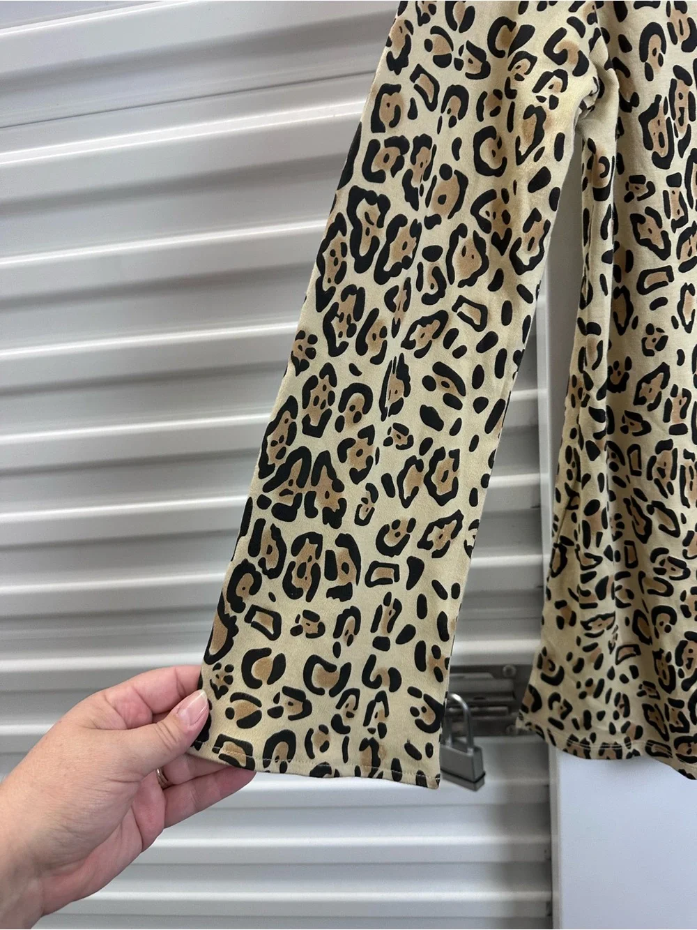 ⭐️DG2 by Diane Gilman Leopard Print Long Sleeve Top with Gold Beaded V-Neck